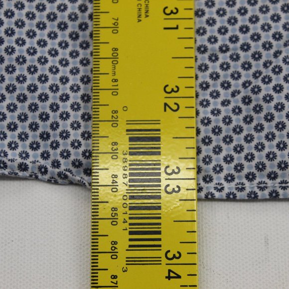 Express Mens Blue Floral Pearl Snap Long Sleeve Button-Down Shirt 16-16.5 L - Picture 8 of 9